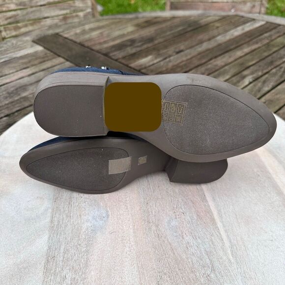 Journee Collection Womens Jayda Boots Size 7.5 Navy Blue Side Zip Faux Leather - Picture 9 of 10